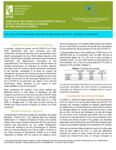 Women and adolescent girls’ experience with COVID-19 in rural Senegal