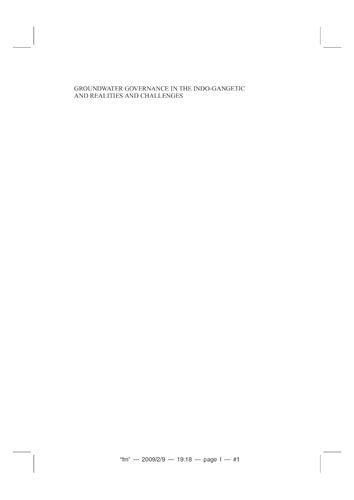 Groundwater governance in the Indo-Gangetic and Yellow River Basins: Realities and challenges