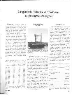 Bangladesh fisheries: a challenge to resource managers