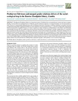 Postharvest fish losses and unequal gender relations: drivers of the social-ecological trap in the Barotse Floodplain fishery, Zambia