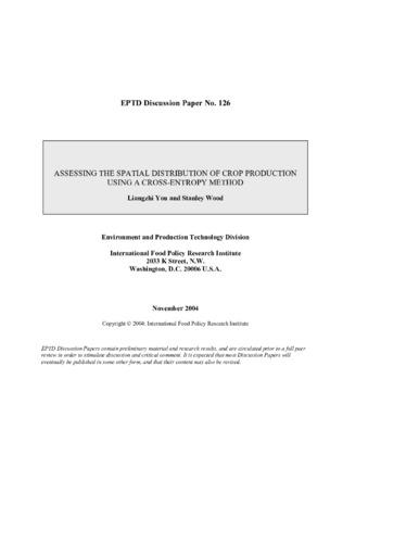 Assessing the spatial distribution of crop production using a generalized cross-entropy approach