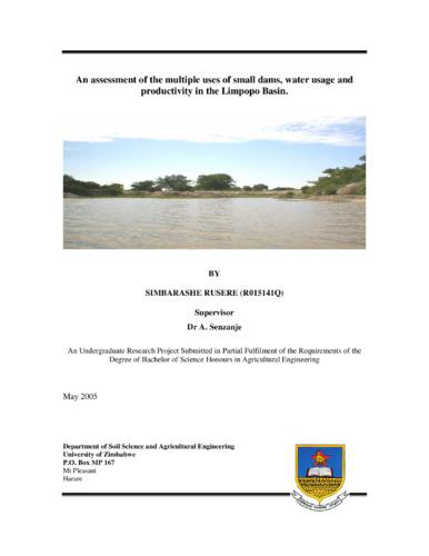 An assessment of the multiple uses of small dams water usage and productivity in the Limpopo Basin