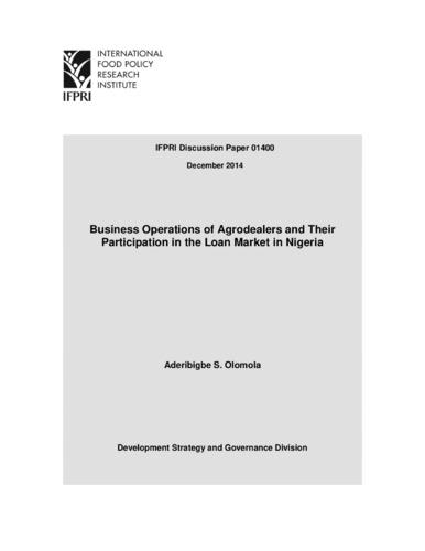 Business operations of agrodealers and their participation in the loan market in Nigeria