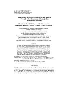 Assessment of forest fragmentation and species diversity in North Andaman Islands (India): a geospatial approach