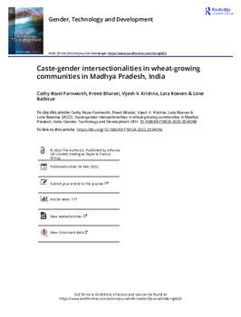 Caste-gender intersectionalities in wheat-growing communities in Madhya Pradesh, India