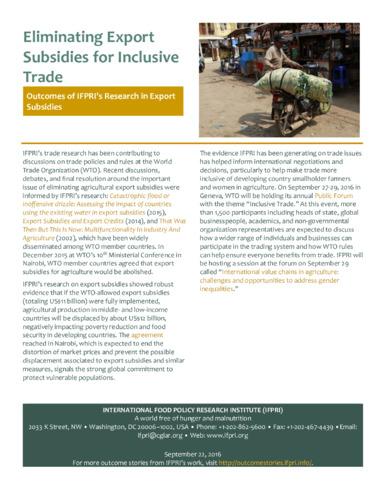 Eliminating export subsidies for inclusive trade