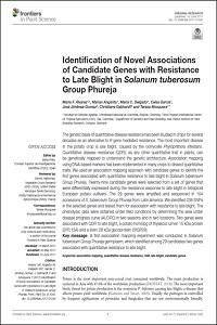 Identification of Novel Associations of Candidate Genes with Resistance to Late Blight in Solanum tuberosum Group Phureja