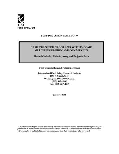 Cash transfer programs with income multipliers: PROCAMPO in Mexico