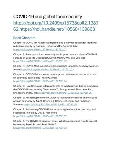 COVID-19 and global food security
