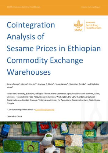 Cointegration analysis of sesame prices in Ethiopian commodity exchange warehouses