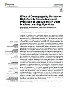 Effect of co-segregating markers on high-density genetic maps and prediction of map expansion using machine learning algorithms