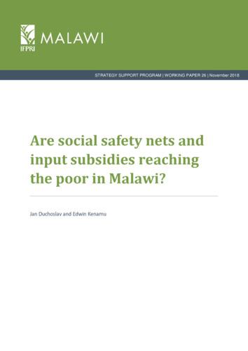 Are social safety nets and input subsidies reaching the poor in Malawi?