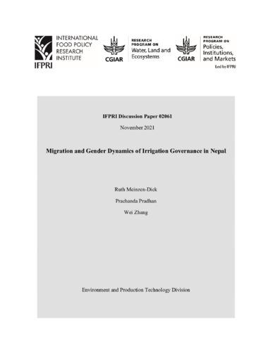 Migration and gender dynamics of irrigation governance in Nepal