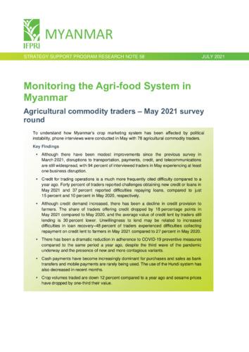 Monitoring the agri-food system in Myanmar: Agricultural commodity traders - May 2021 survey round