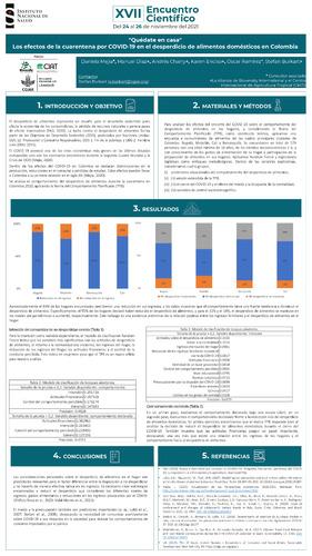"Quédate en casa" Los efectos de la cuarentena por COVID 19 en el desperdicio de alimentos domésticos en Colombia