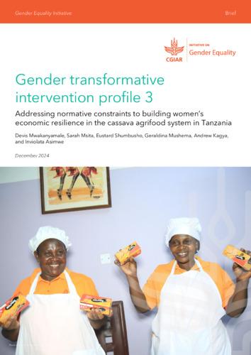 Gender transformative intervention profile 3: Addressing normative constraints to building women’s economic resilience in the cassava agrifood system in Tanzania