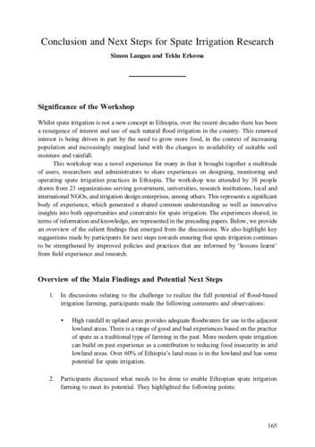 Conclusion and next steps for spate irrigation research