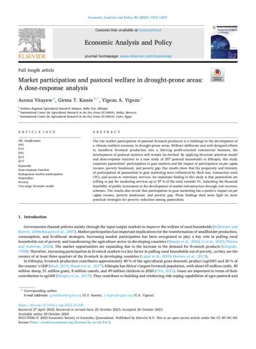 Market participation and pastoral welfare in drought-prone areas: A dose-response analysis
