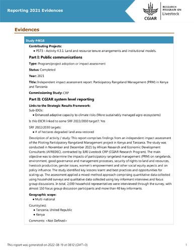 Independent impact assessment report: Participatory Rangeland Management (PRM) in Kenya and Tanzania