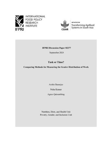 Task or time? Comparing methods for measuring the gender distribution of work