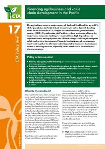 Financing agribusiness and value chain development in the Pacific