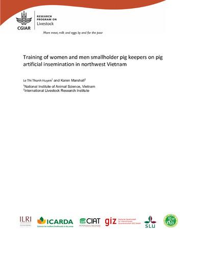 Training of women and men smallholder pig keepers on pig artificial insemination in northwest Vietnam
