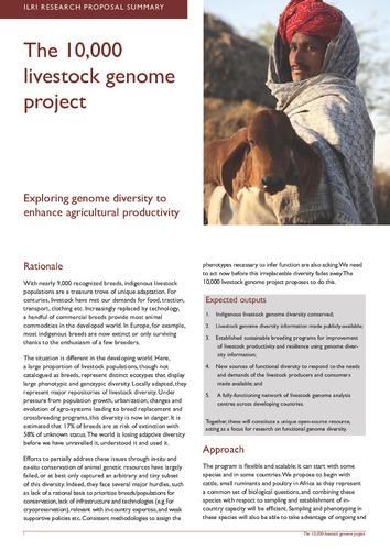 The 10,000 livestock genome project: Exploring genome diversity to enhance agricultural productivity