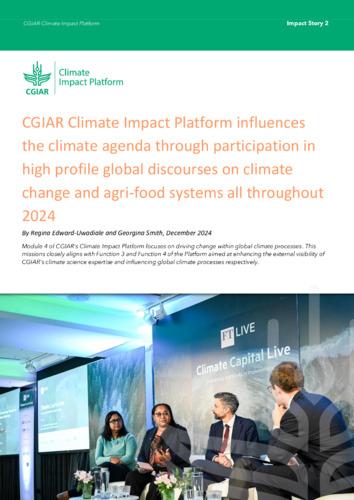 CGIAR Climate Impact Platform influences the climate agenda through participation in high profile global discourses on climate change and agri-food systems all throughout 2024