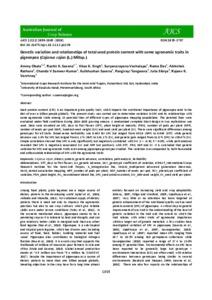 Genetic variation and relationships of total seed protein content with some agronomic traits in pigeonpea (Cajanus cajan (L.) Millsp.)