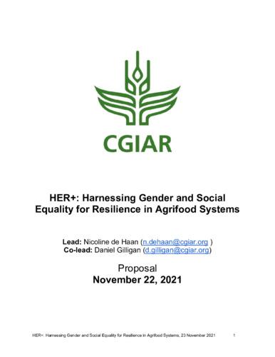 Harnessing Gender and Social Equality for Resilience in Agrifood Systems - Proposal