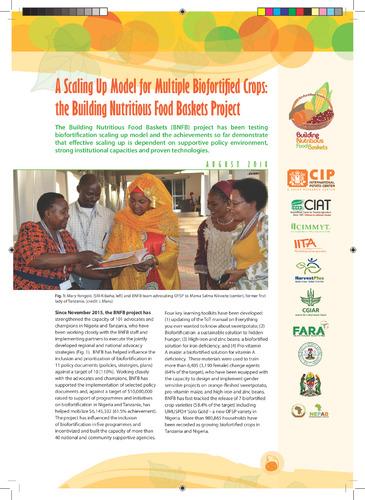 A Scaling Up Model for Multiple Biofortified Crops: the Building Nutritious Food Baskets Project