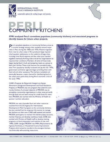 Peru: community kitchens