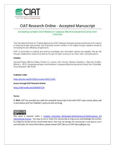 Unraveling complex viral infections in cassava (Manihot esculenta Crantz) from Colombia