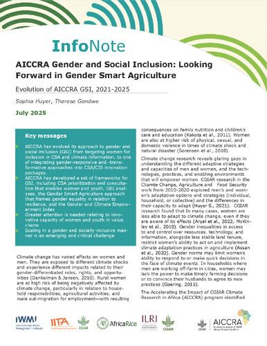 AICCRA Gender and Social Inclusion: Looking Forward in Gender Smart Agriculture