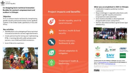 Co-designing socio-technical Innovation bundles for women’s empowerment and resilient in Ethiopia