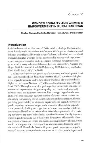 Gender equality and women's empowerment in rural Pakistan