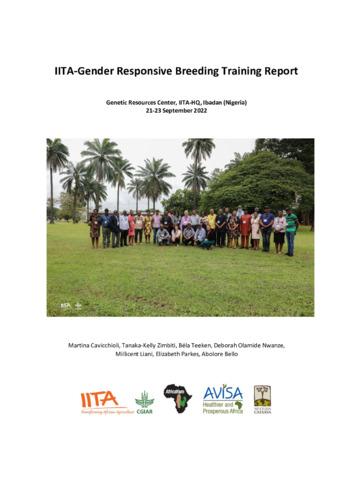 IITA-Gender Responsive Breeding Training Report