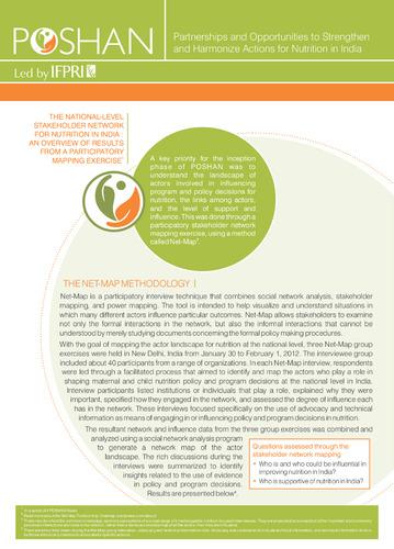 The national-level stakeholder network for nutrition in India: An overview of results from a participatory mapping exercise