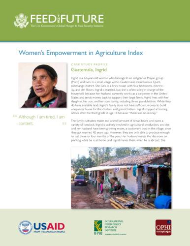 Women's empowerment in agriculture index: case study profile: Guatemala, Ingrid