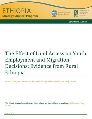 The effect of land access on youth employment and migration decisions: Evidence from rural Ethiopia