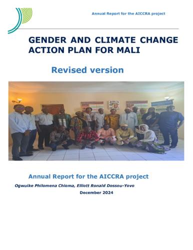 Gender and Climate change Action Plan for Mali