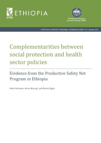Complementarities between social protection and health sector policies: Evidence from the Productive Safety Net Program in Ethiopia