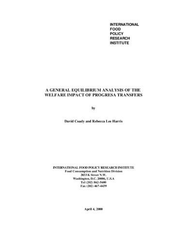 A general equilibrium analysis of the welfare impact of PROGRESA