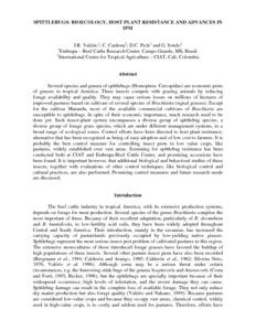 Spittlebugs: bioecology, host plant resistance and advances in IPM