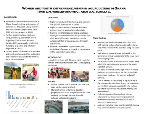 Women and youth entrepreneurship in aquaculture in Ghana
