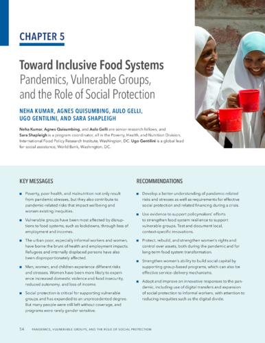 Toward inclusive food systems: Pandemics, vulnerable groups, and the role of social protection