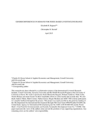 Gender differences in demand for index-based livestock insurance