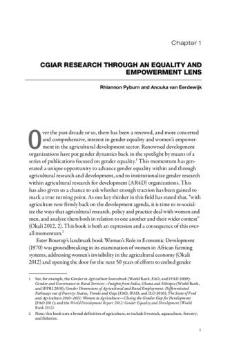 CGIAR research through an equality and empowerment lens