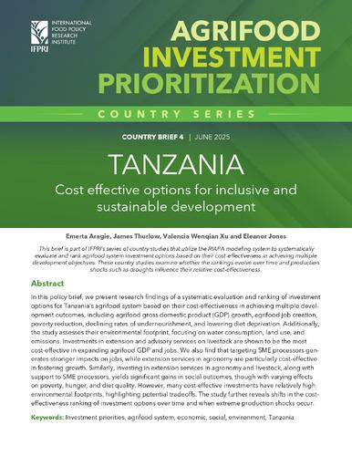 Tanzania: Cost effective options for inclusive and sustainable development