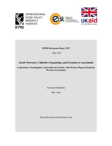 Social networks, collective organizing, and freedom of association: A qualitative participatory action research study with women migrant domestic workers in Lebanon